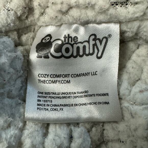 THE COMFY Oversized Microfiber Sherpa Wearable Cozy Blanket One Size Blue Beige - Picture 4 of 5